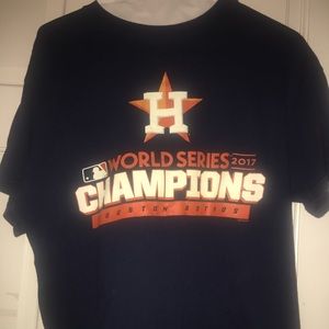 2017 Houston Astros World Series champions medium shirt gildan navy baseball
